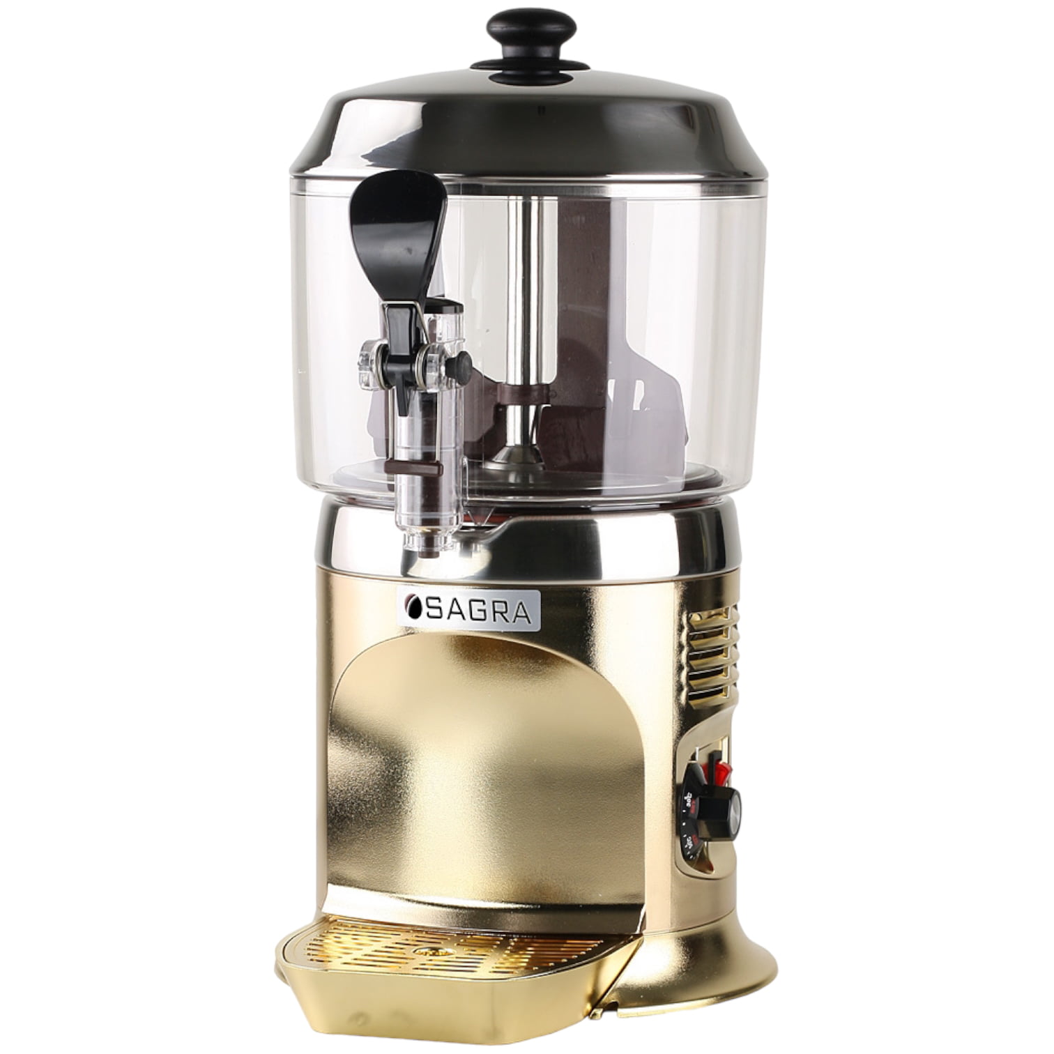 https://sagrainc.com/wp-content/uploads/2015/11/Commercial-Chocolate-Dispenser-Gold-w-stainless-top.jpg