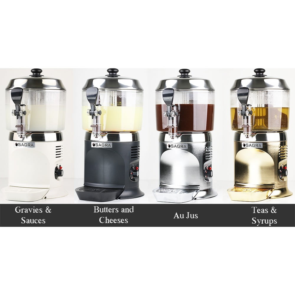 Commercial Chocolate Dispenser - White w/ stainless top - Sagra Inc.