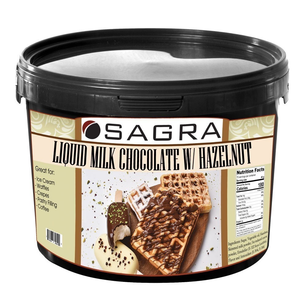 Sagra Chocolate Sauce for Coffee - Milk Chocolate Hazelnut - 13 lbs. 3 Sagra Inc. SAG-13-HZMK_1.jpg