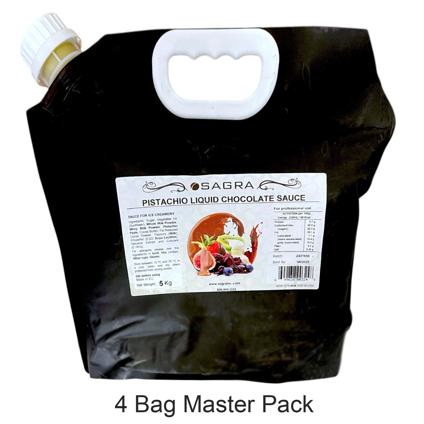 Sagra Pistachio Topping Sauce 44 Lbs. 1 Sagra Inc. Sagra Pistachio Topping Sauce 44 Lbs.
